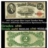 1917 $2 Large Size Legal Tender Note Thomas Jeffer
