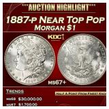 1887-p Morgan Dollar Near Top Pop $1 ms67+ SEGS