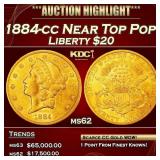 1884-cc Gold Liberty Double Eagle Near Top Pop! $2
