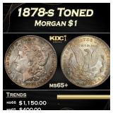 1878-s Morgan Dollar Toned $1 ms65+ SEGS