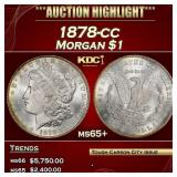 1878-cc Morgan Dollar $1 ms65+ SEGS