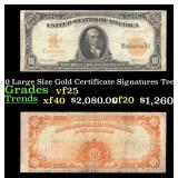 1907 $10 Large Size Gold Certificate Grades vf+ Si