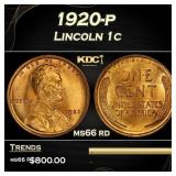 1920-p Lincoln Cent 1c Grades ms66 rd