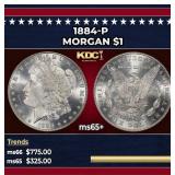 1884-p Morgan Dollar $1 Grades ms65+