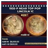 1935-p Lincoln Cent Near Top Pop 1c ms68 rd SEGS