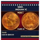 1899 Indian Cent . 1c Grades ms65 rd