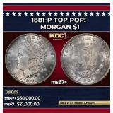 1881-p Morgan Dollar TOP POP! $1 ms67+ SEGS