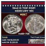 1942-d Mercury Dime TOP POP! 10c ms68+ FSB USCG