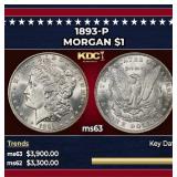 1893-p Morgan Dollar $1 ms63 USCG