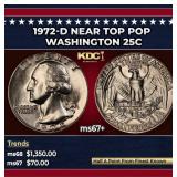 1972-d Washington Quarter Near Top Pop 25c ms67+ S
