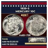 1939-s Mercury Dime 10c ms65+ FSB SEGS