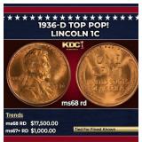 1936-d Lincoln Cent TOP POP! 1c ms68 rd SEGS