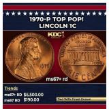 1970-p Lincoln Cent TOP POP! 1c ms67+ rd SEGS