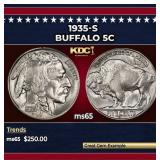 1935-s Buffalo Nickel 5c Grades ms65