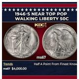 1946-s Walking Liberty Half Dollar Near Top Pop 50