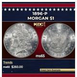 1896-p Morgan Dollar $1 Grades ms65