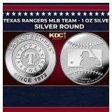 Texas Rangers MLB Team - 1 oz Silver Round Round