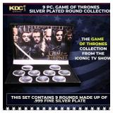 9 Coin Game of Thrones Silver Plated Round Collect