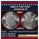 1880-o Morgan Dollar TOP POP! $1 ms65 PL SEGS