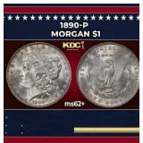 1890-p Morgan Dollar $1 Grades ms62+