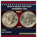 1979-p Kennedy Half Dollar Near Top Pop 50c ms67 S