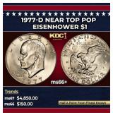 1977-d Eisenhower Dollar Near Top Pop $1 ms66+ SEG