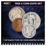 1925 5 Coin Date Set, 1 Of Each Type Of Coin Minte
