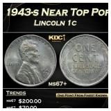 1943-s Lincoln Cent Near Top Pop 1c ms67+ SEGS