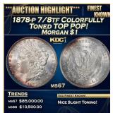 1878-p 7/8tf Morgan Dollar Colorfully Toned TOP PO