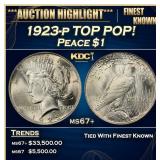 1923-p Peace Dollar TOP POP! $1 ms67+ SEGS