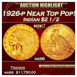 1926-p Gold Indian Quarter Eagle Near Top Pop! $2