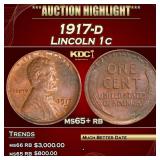 1917-d Lincoln Cent 1c ms65+ rb SEGS