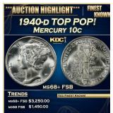 1940-d Mercury Dime TOP POP! 10c ms68+ FSB SEGS