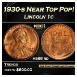 1930-s Lincoln Cent Near Top Pop! 1c Grades ms66 r