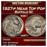 1927-p Buffalo Nickel Near Top Pop 5c ms67+ SEGS
