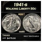 1941-s Walking Liberty Half Dollar 50c Grades ms65