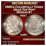 1880-s Morgan Dollar Colorfully Toned Near Top Pop