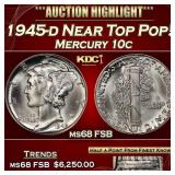 1945-d Mercury Dime Near Top Pop! 10c ms68 FSB SEG