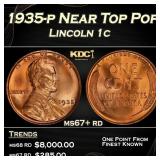 1935-p Lincoln Cent Near Top Pop 1c ms67+ rd SEGS