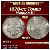 1878-cc Morgan Dollar Toned $1 ms65+ SEGS