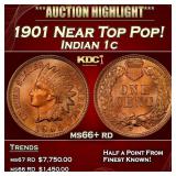 1901 Indian Cent Near Top Pop! 1c ms66+ rd SEGS