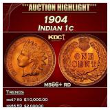 1904 Indian Cent . 1c ms66+ rd SEGS