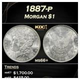 1887-p Morgan Dollar $1 ms66+ SEGS