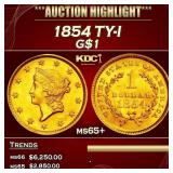 1854 Gold Dollar TY-I $1 ms65+ SEGS