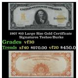1907 $10 Large Size Gold Certificate Grades vf++ S