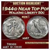 1944-d Walking Liberty Half Dollar Near Top Pop 50