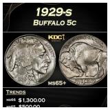 1929-s Buffalo Nickel 5c Grades ms65+