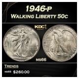 1946-p Walking Liberty Half Dollar 50c Grades ms66