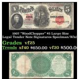 1907 $5 Large Size Legal Tender Note "WoodChopper"