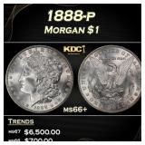 1888-p Morgan Dollar $1 ms66+ SEGS